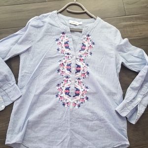 Vineyard Vines quarter sleeve blue stripe blouse